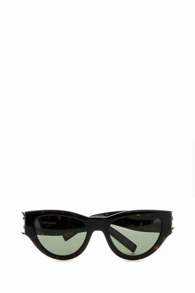 Saint Laurent Tortoiseshell Acetate Cat-Eye Sunglasses With Metallic Logo