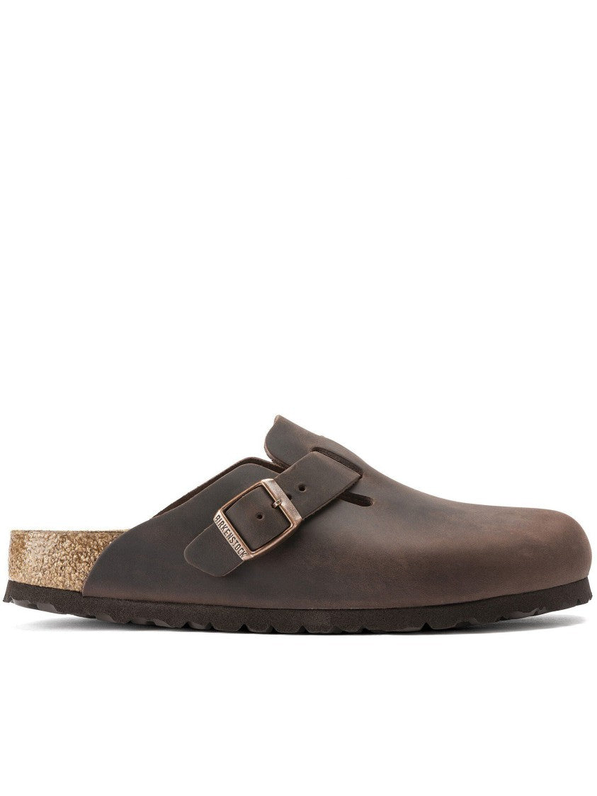 Birkenstock Boston Matte Brown Leather Clogs