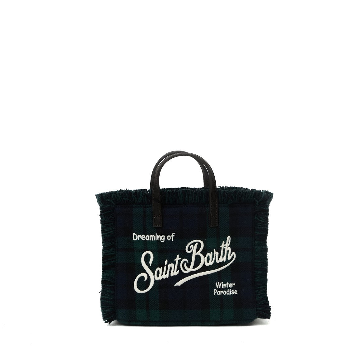 Mc2 Saint Barth Vanity Mini Wool Tartan Top-Handle Bag