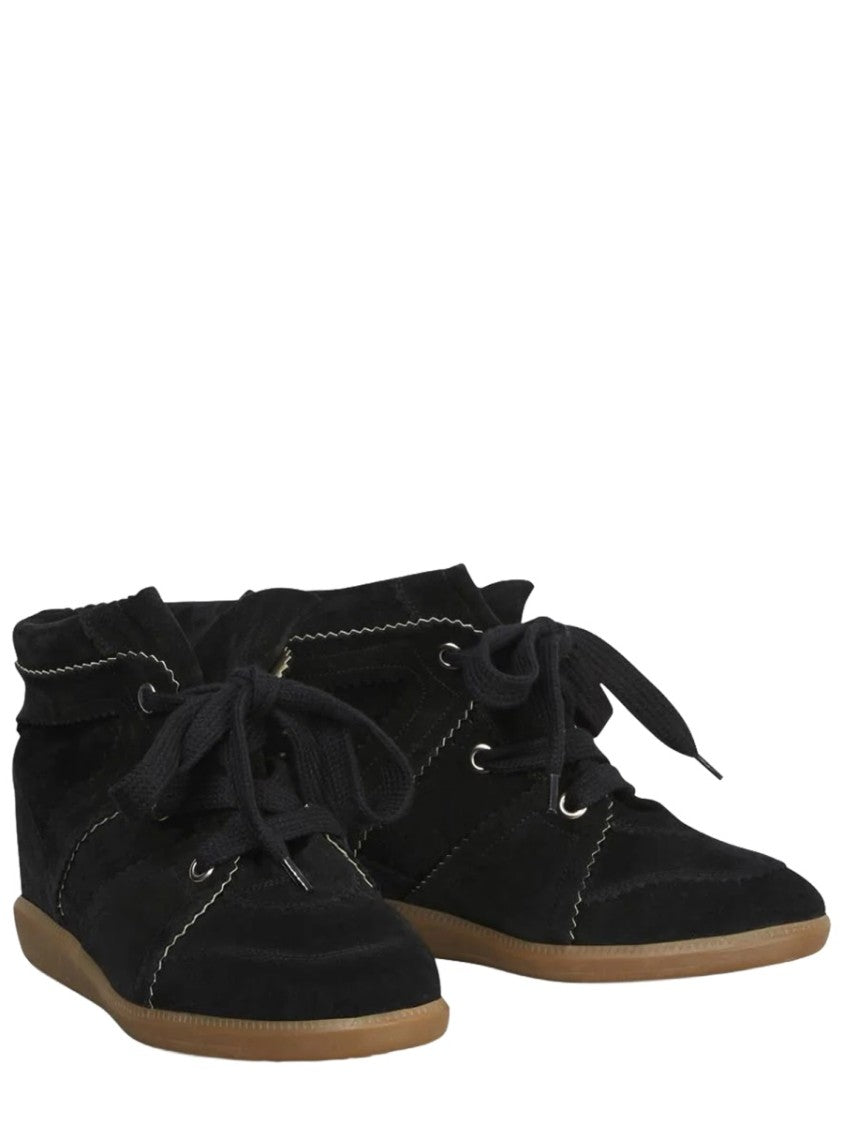 Isabel Marant Bobby High-Top Black Cow Leather Sneakers