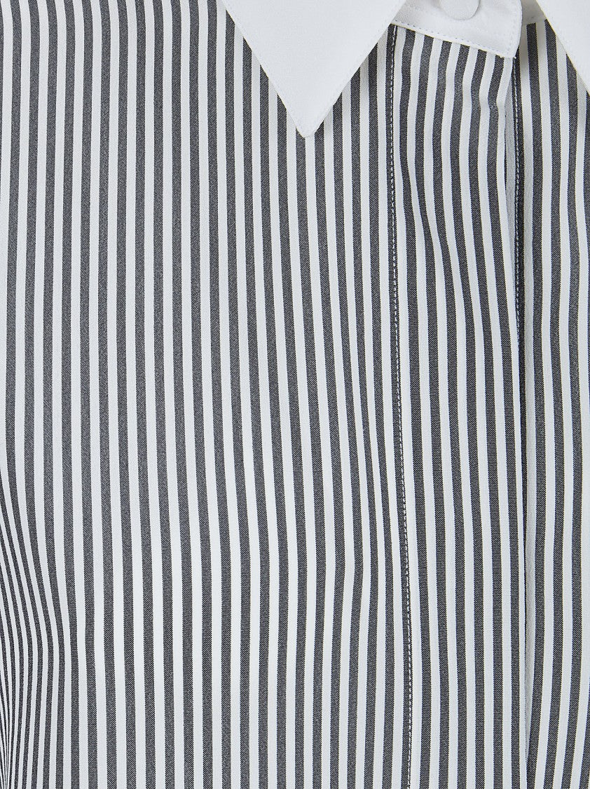 Tom Ford Silk Shirt With Vertical Stripes And Contrasting Details