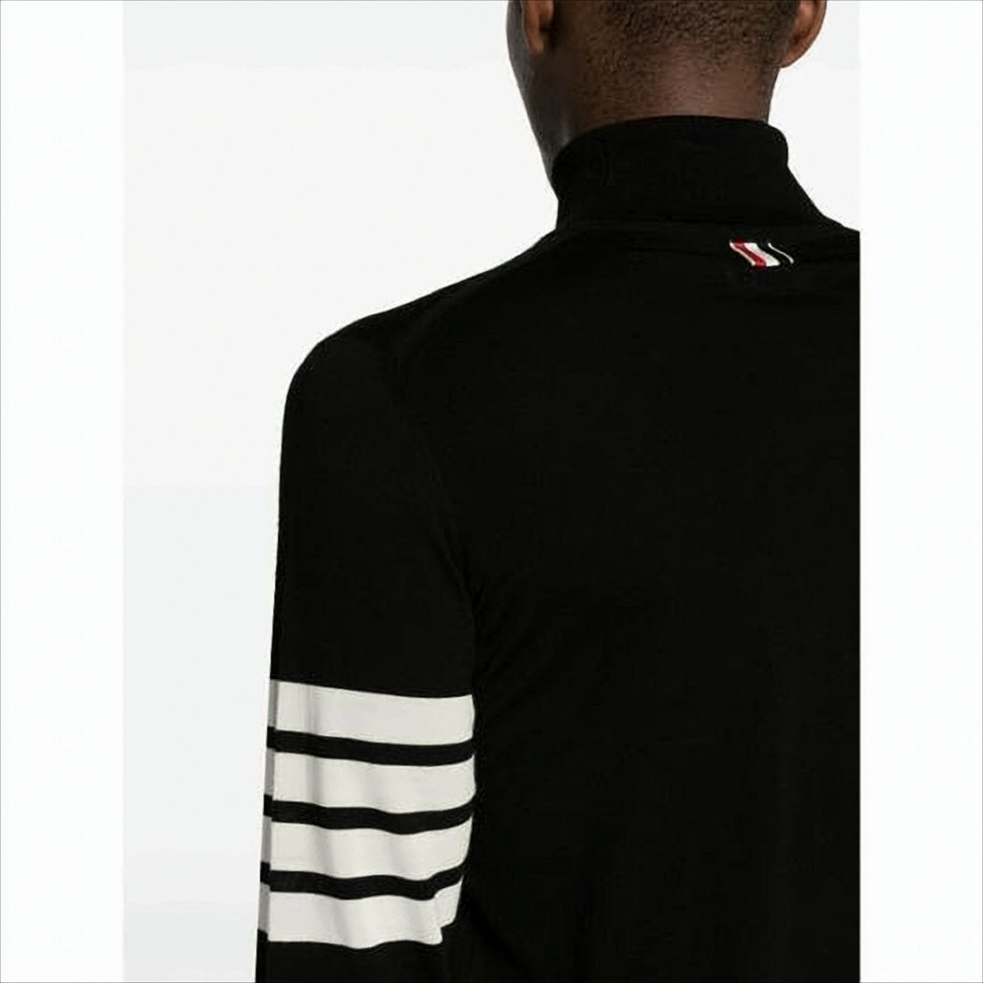 Thom Browne Fitted Black Wool Turtleneck Sweater