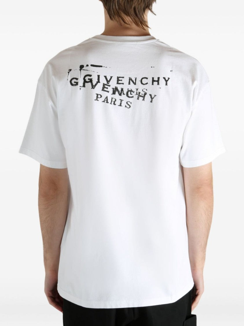 Givenchy White Silk And Nylon Distressed T-Shirt