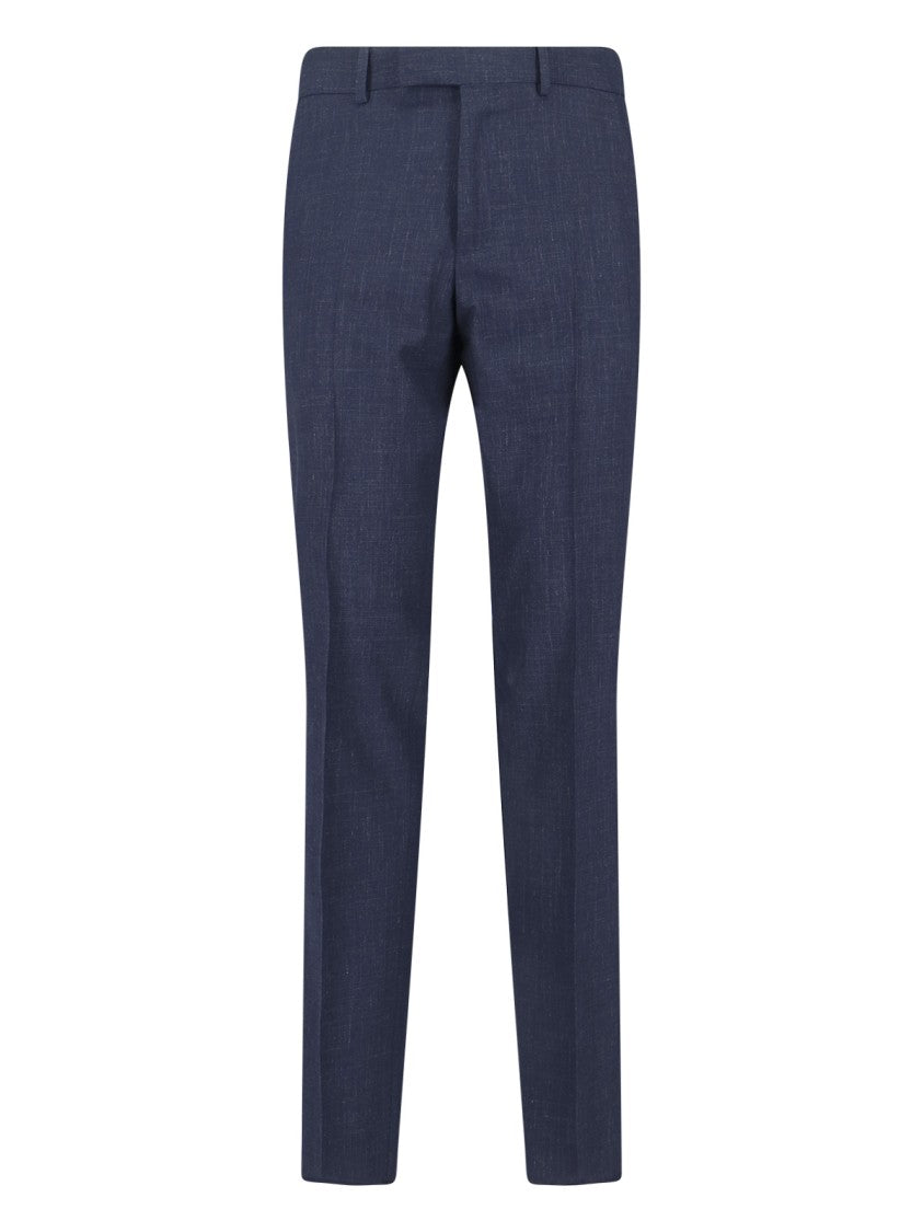 Zegna Navy Single-Breasted Wool-Linen Tailored Suit