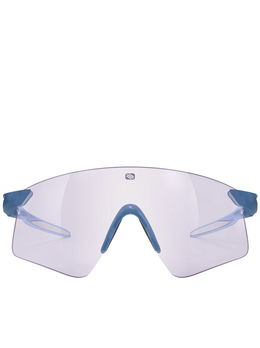 Rudy Project Rimless Sunglasses With Curved Lens And Colorful Accents
