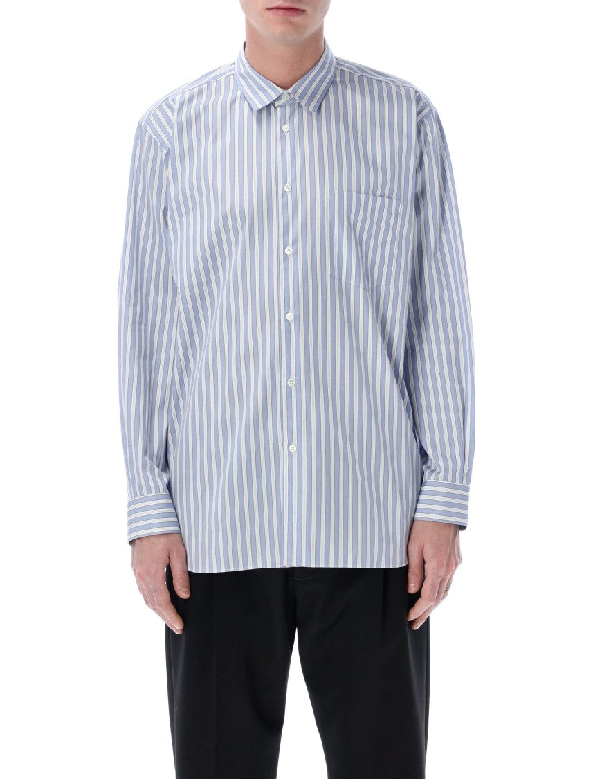 Comme Des Garçons Button Down Striped Cotton Shirt