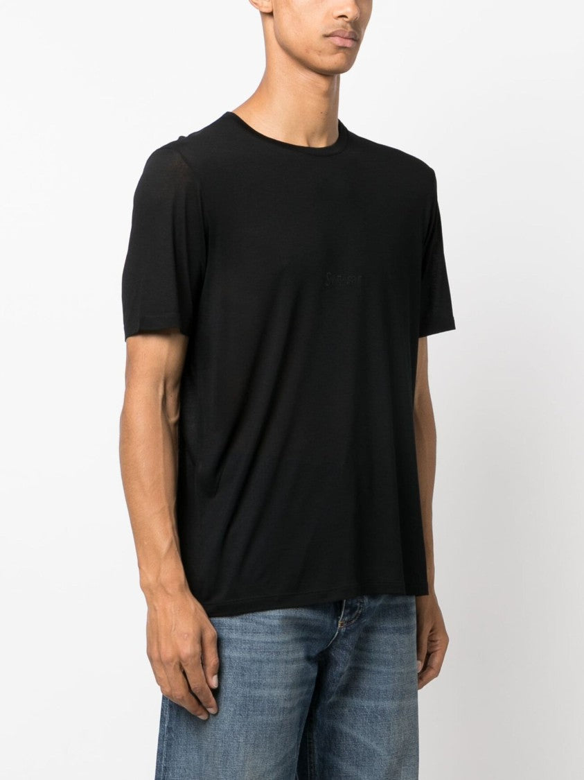 Saint Laurent Black Viscose Crew Neck T-Shirt