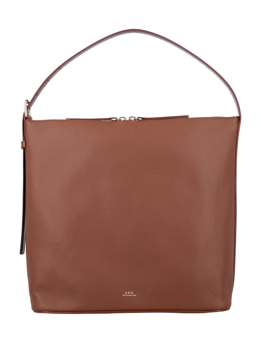 A.P.C. Brown Leather Shoulder Bag