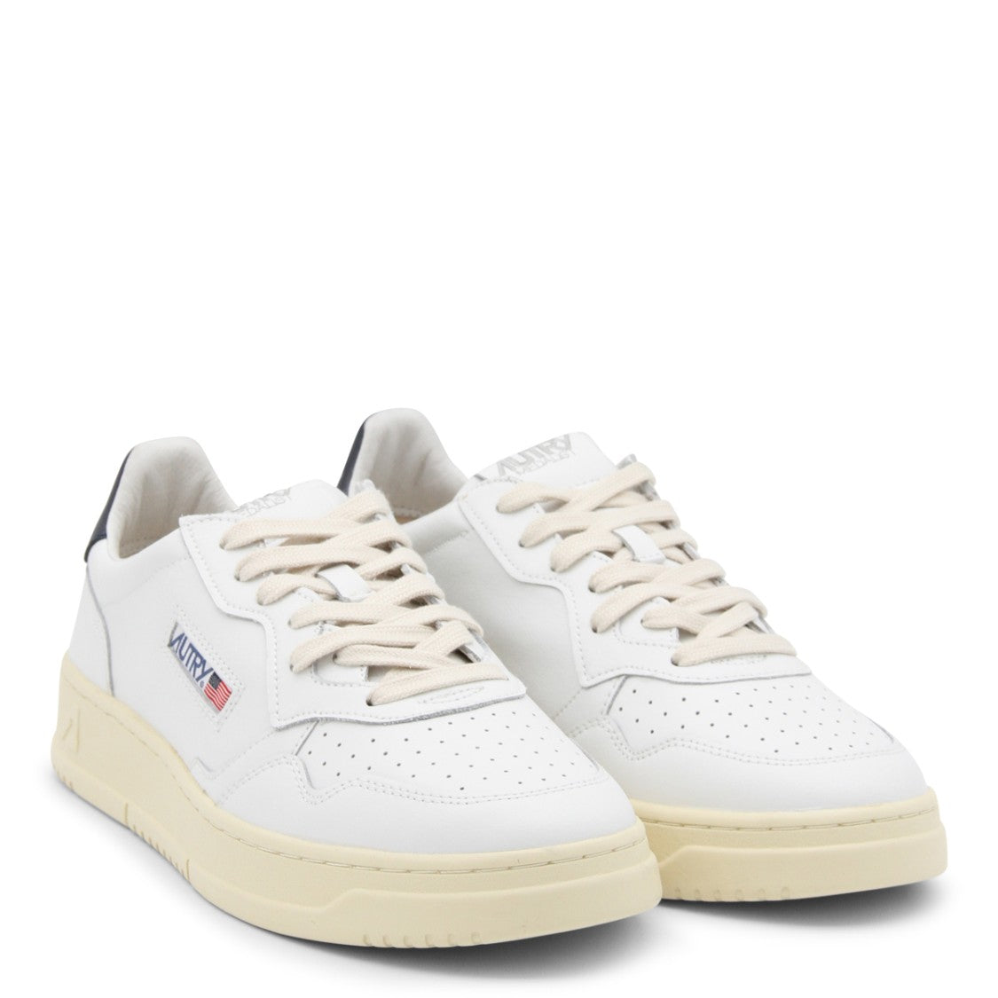 Autry White Leather Perforated Detailing Sneakers