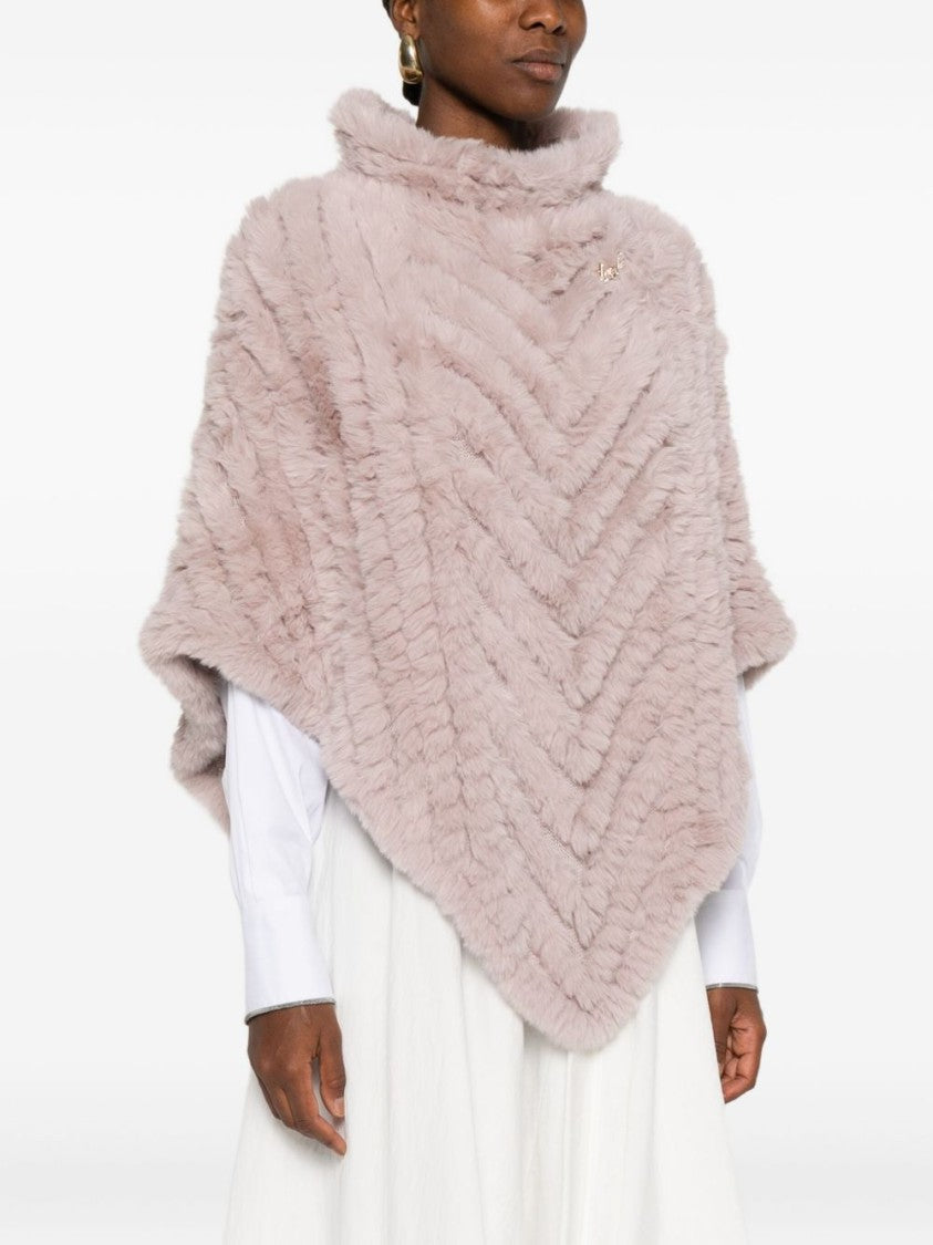 Liu Jo Poncho-Style Faux Fur Scarf