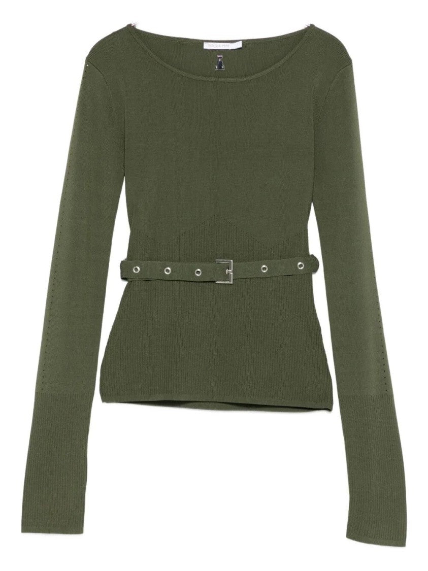 Patrizia Pepe Olive Green Fitted Sweater