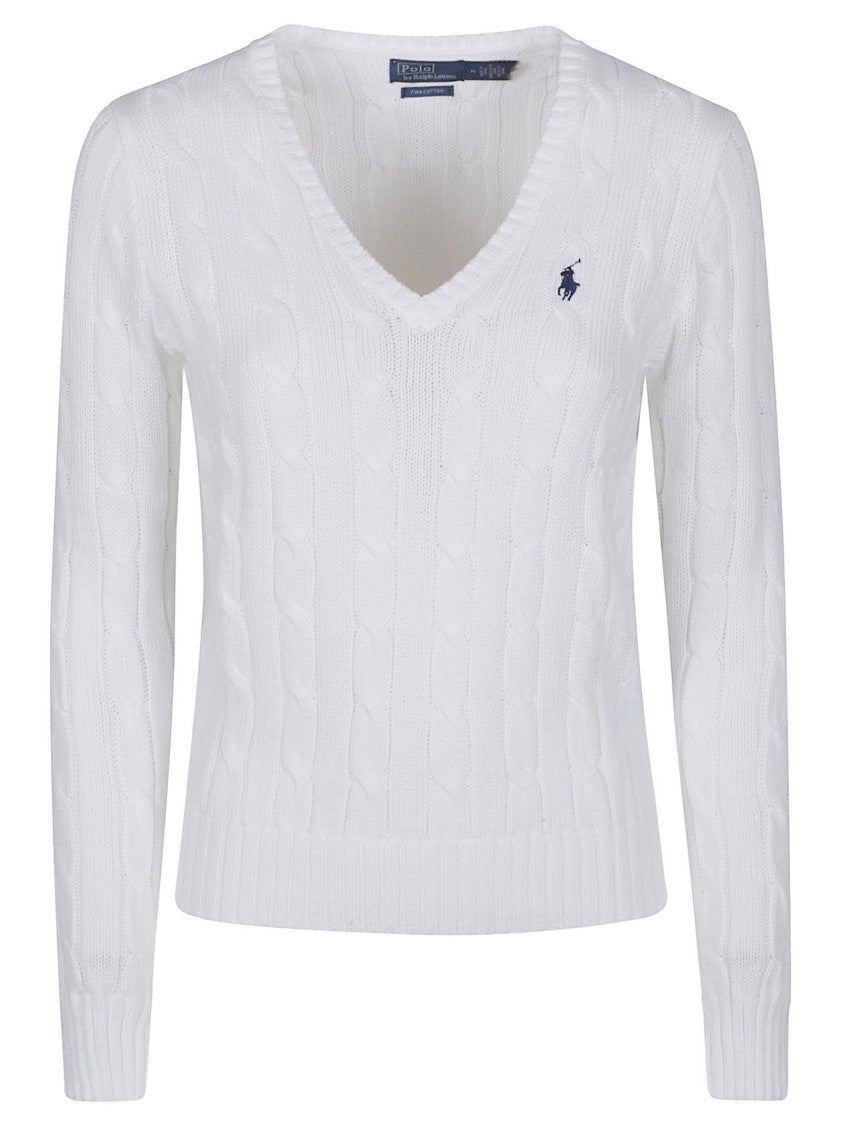 Polo Ralph Lauren Kimberly V Neck Cable Knit Sweater