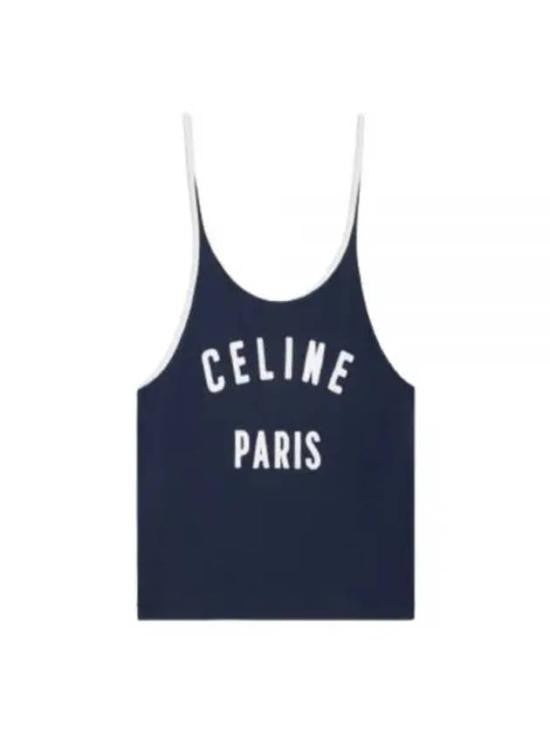 Celine Cropped Black Tank Top With Thin Straps And Scoop Neckline