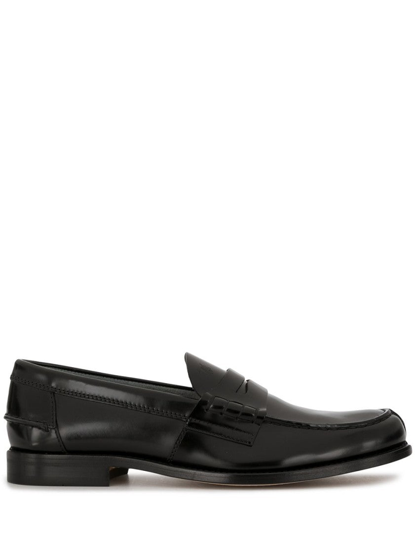 Tod's Round Toe Slip-On Black Leather Loafers