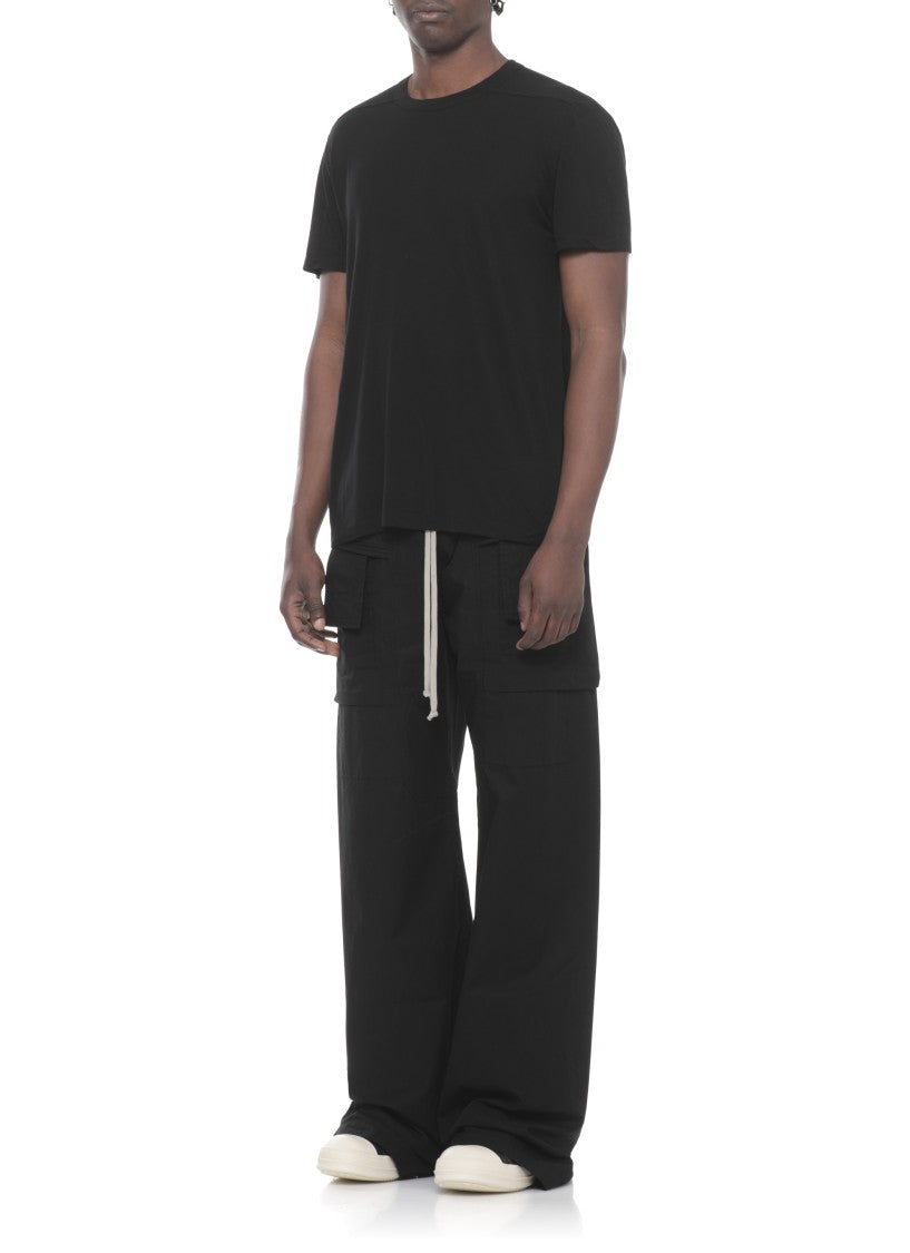 Rick Owens Black Short Level Viscose-Silk T-Shirt