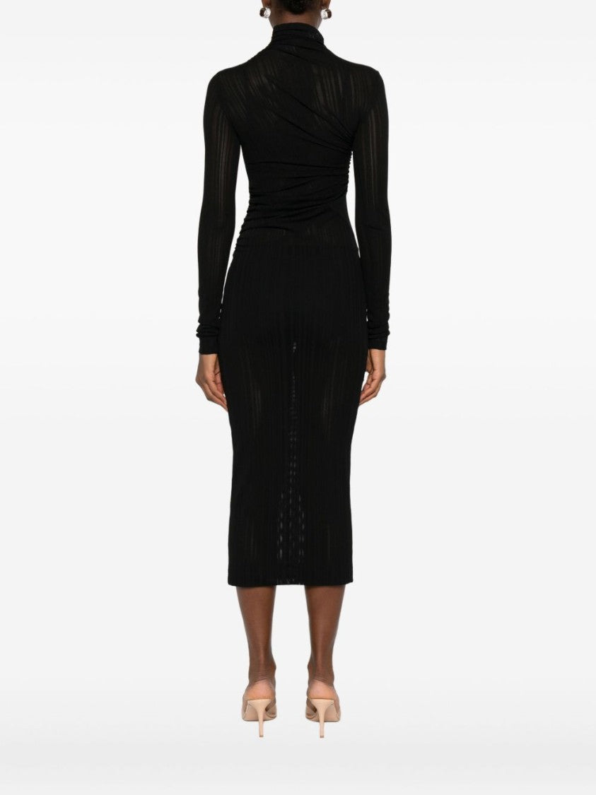 Amazuin Fitted Black Midi Dress