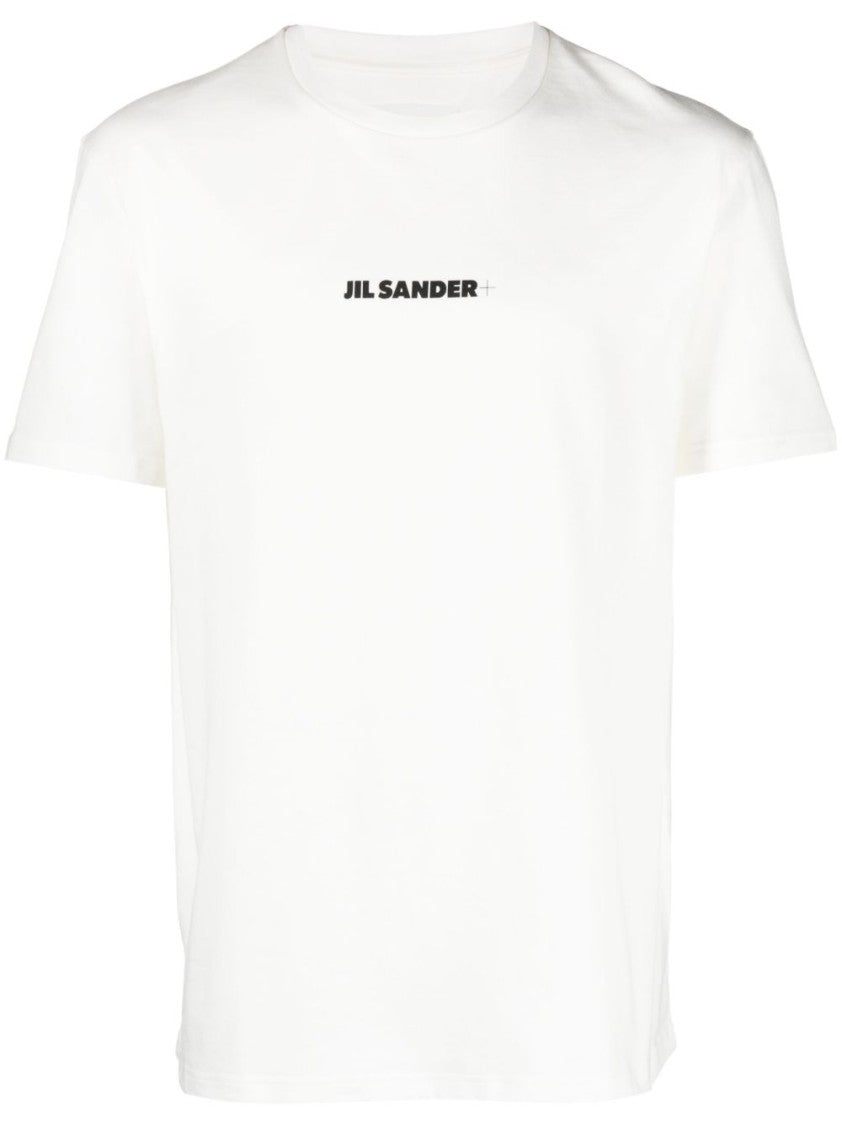 Jil Sander Logo Print White Cotton T-Shirt