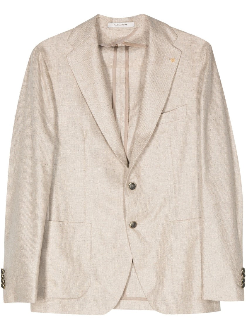 Tagliatore Tailored Brown Silk Blazer