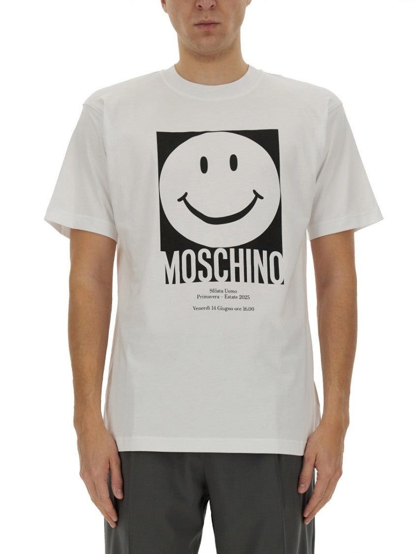Moschino Crew Neck T-Shirt With Playful Logo Print