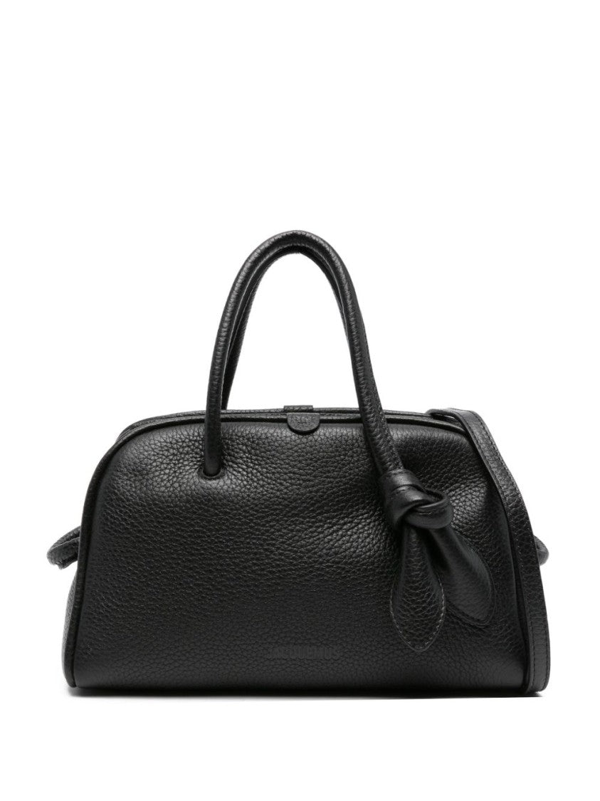 Jacquemus Black Knot Detail Textured Leather Bag