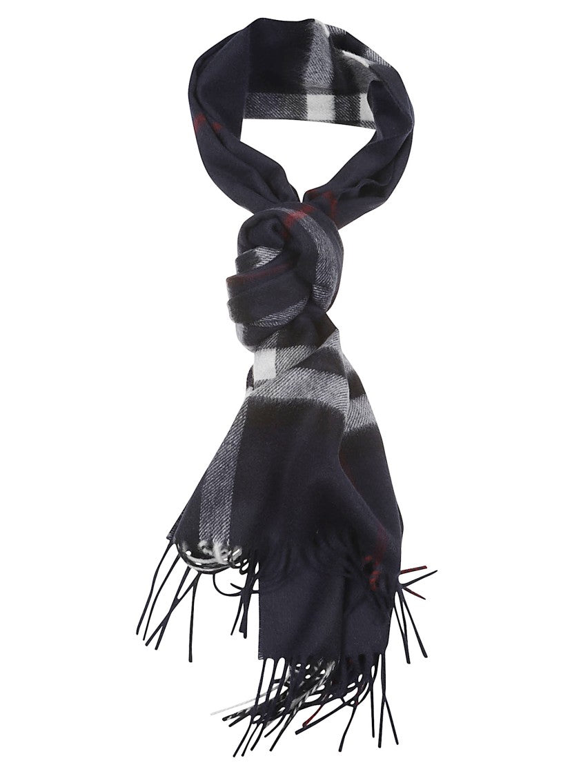 Burberry Black Cashmere Check Scarf
