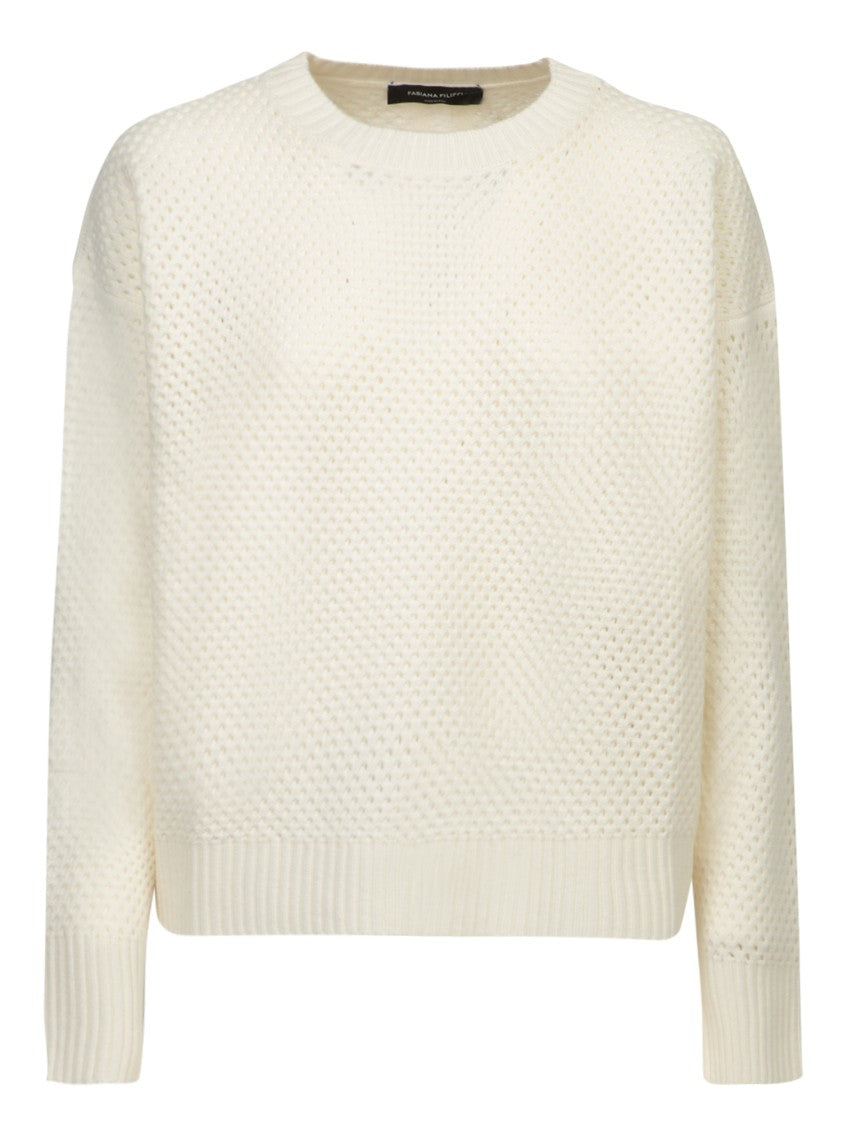 Fabiana Filippi Knit Sweater With Virgin Wool, Silk, And Cashmere Blend