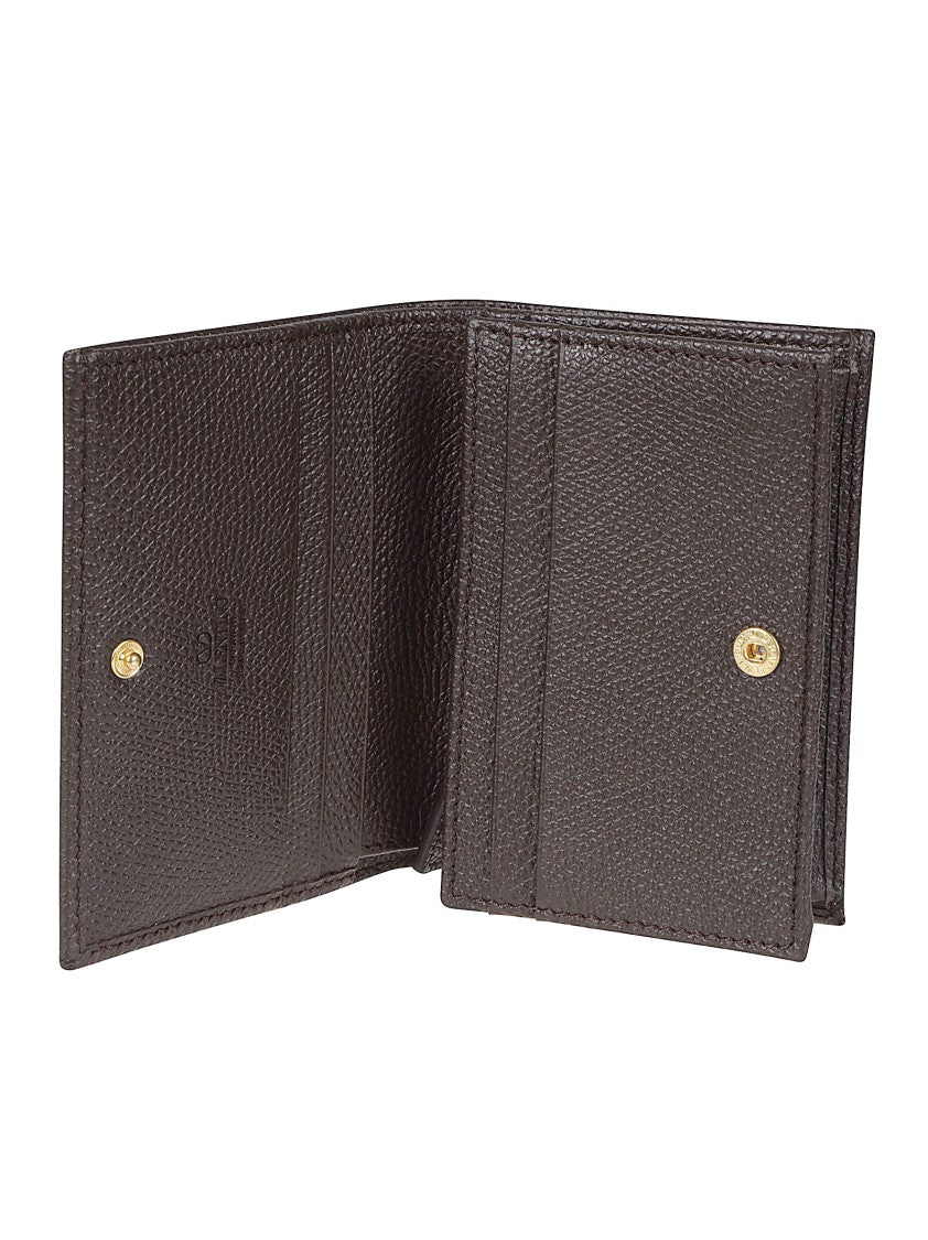 Valentino Garavani Brown Calf Leather V-Logo Billfold Wallet