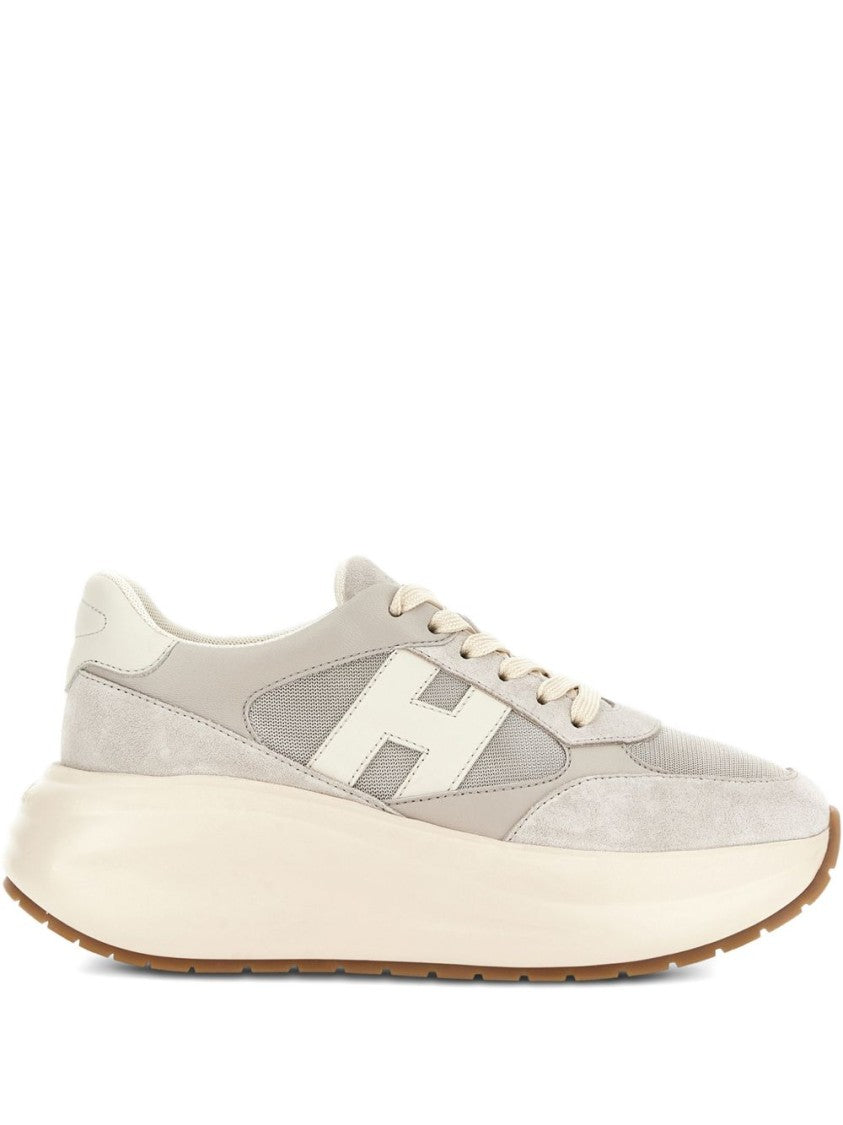 Hogan Sole Sneakers With Suede And Mesh Panels