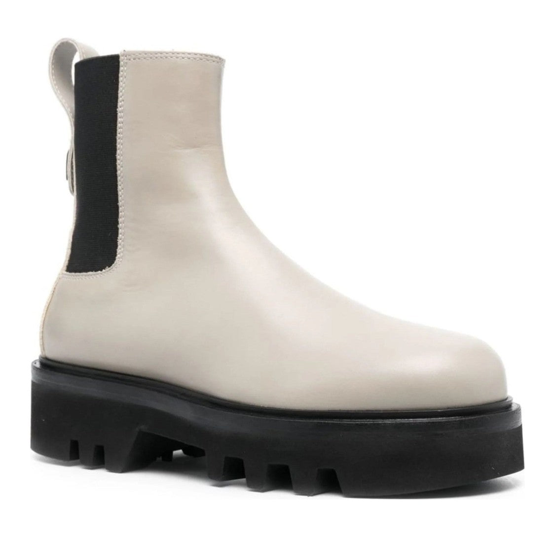 Furla Grey Rita Slip-On Chunky Sole Leather Ankle Boots
