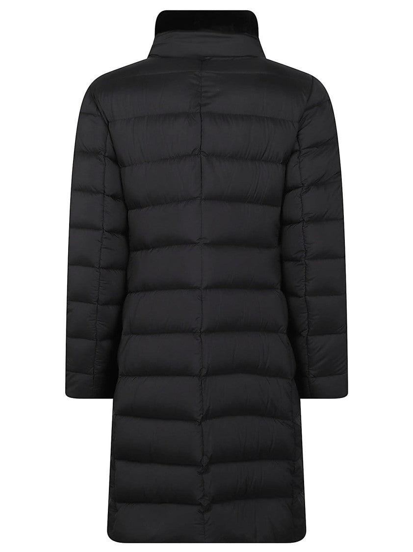 Moorer Vetiver-S3 Quilted Flap-Pocket High-Collar Down Coat