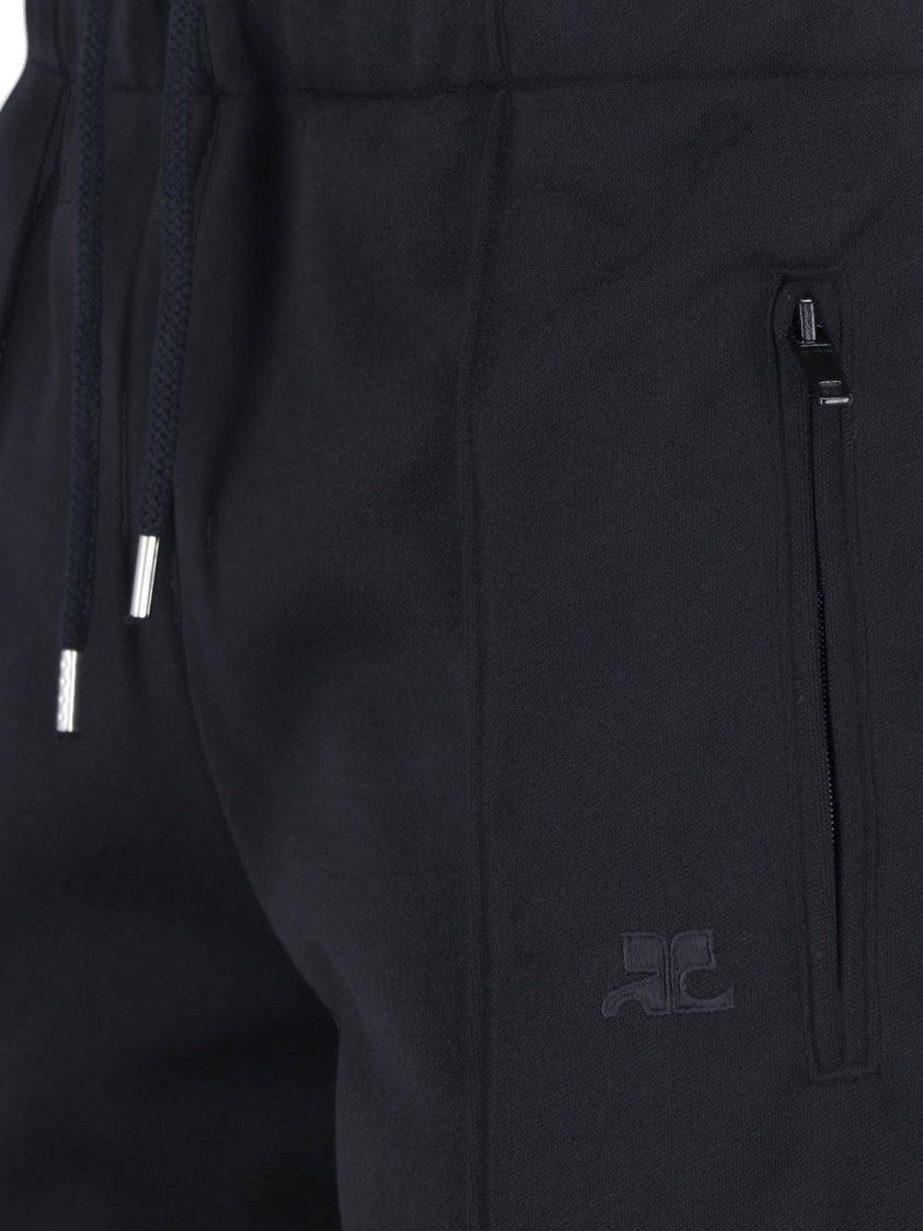 Courrèges Black Straight-Leg Sports Pants