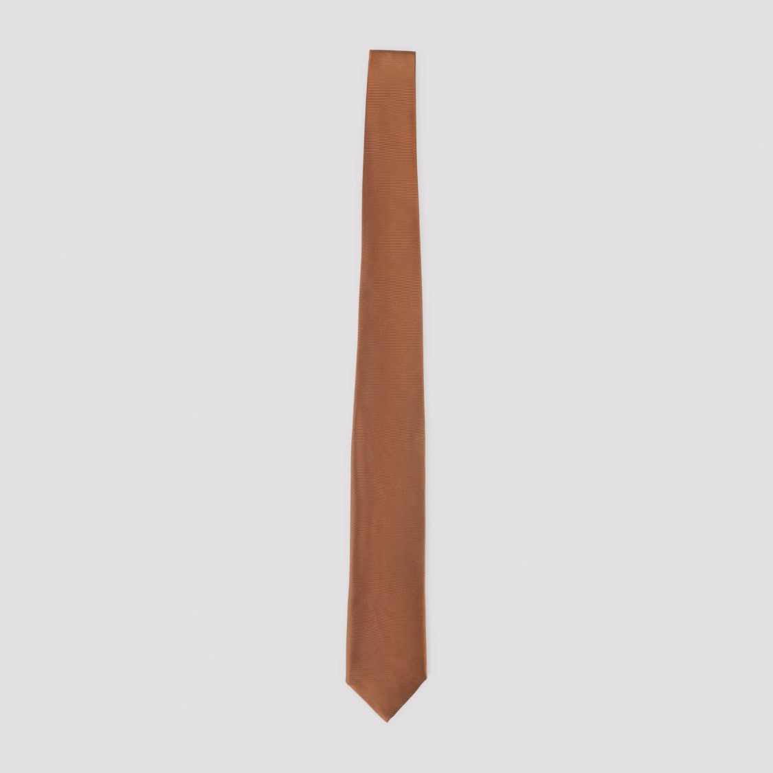 Canali Refined Brown Silk Tie With Classic Pointed Tip