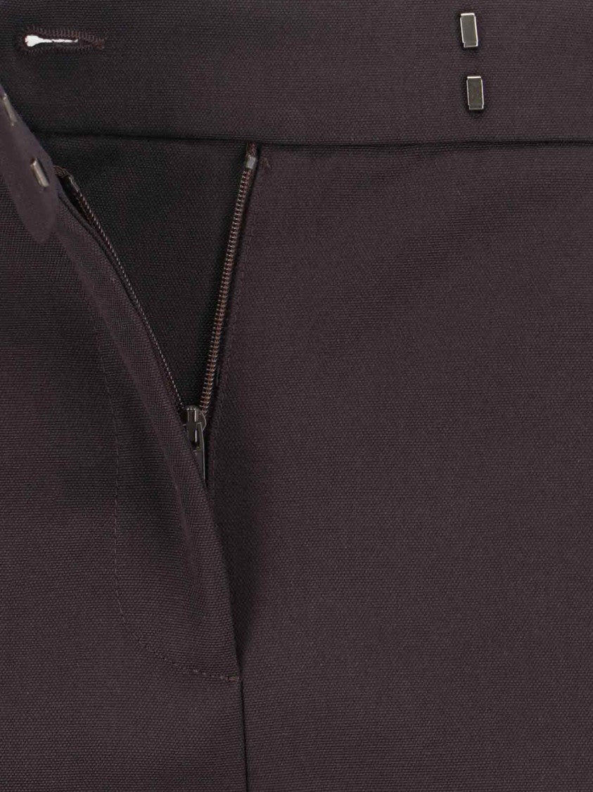 Alexander Mcqueen High-Waisted Brown Wool Trousers With Front Pleats