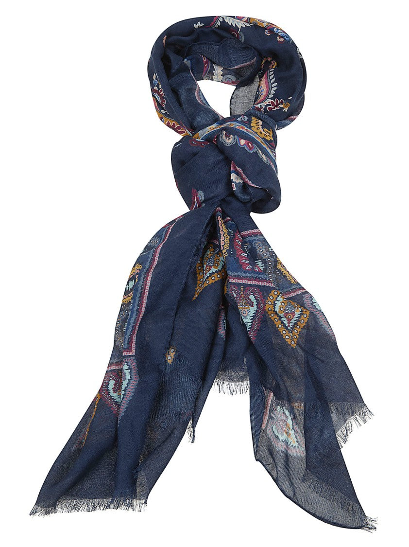 Etro Vibrant Paisley Floral Modal-Cashmere Blend Scarf