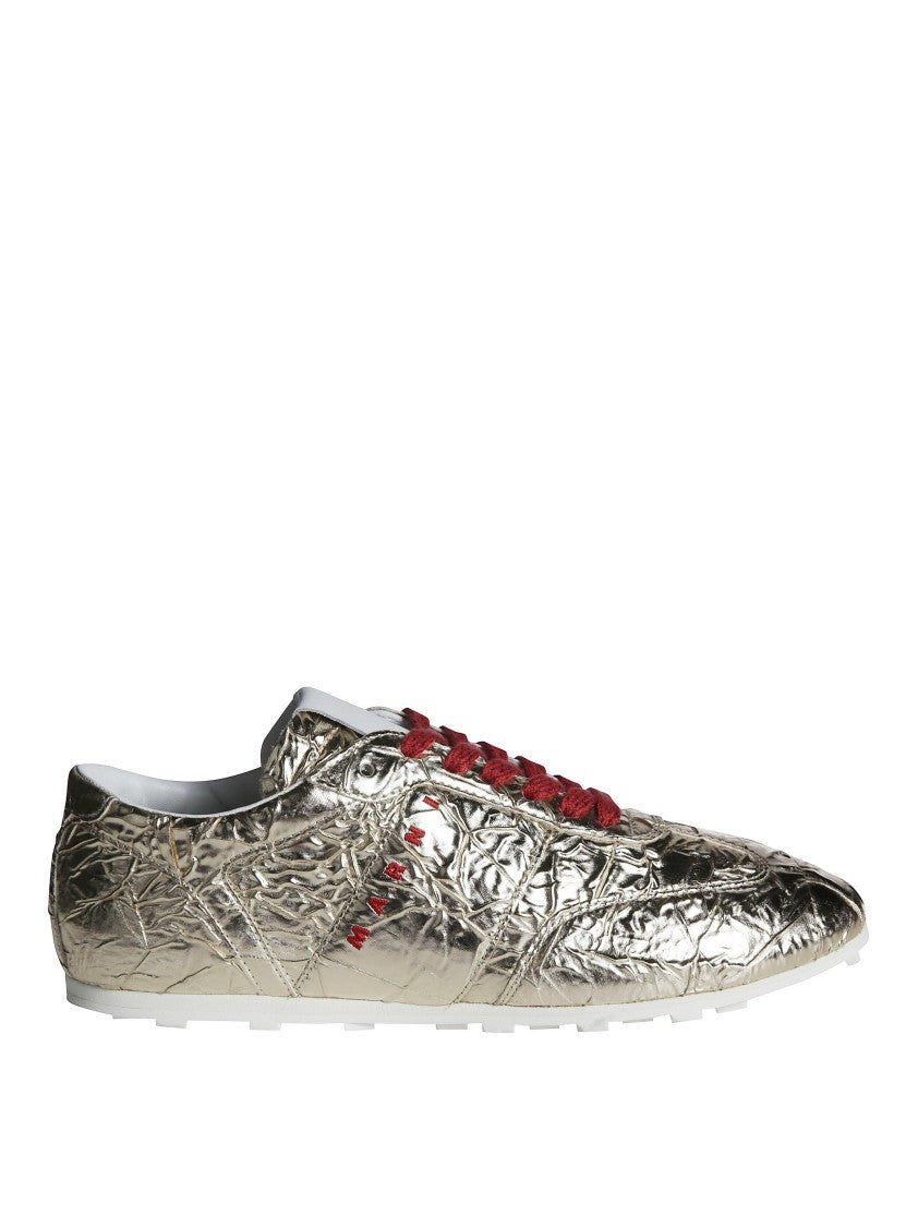 Marni Metallic Gold Red Laces Sneakers