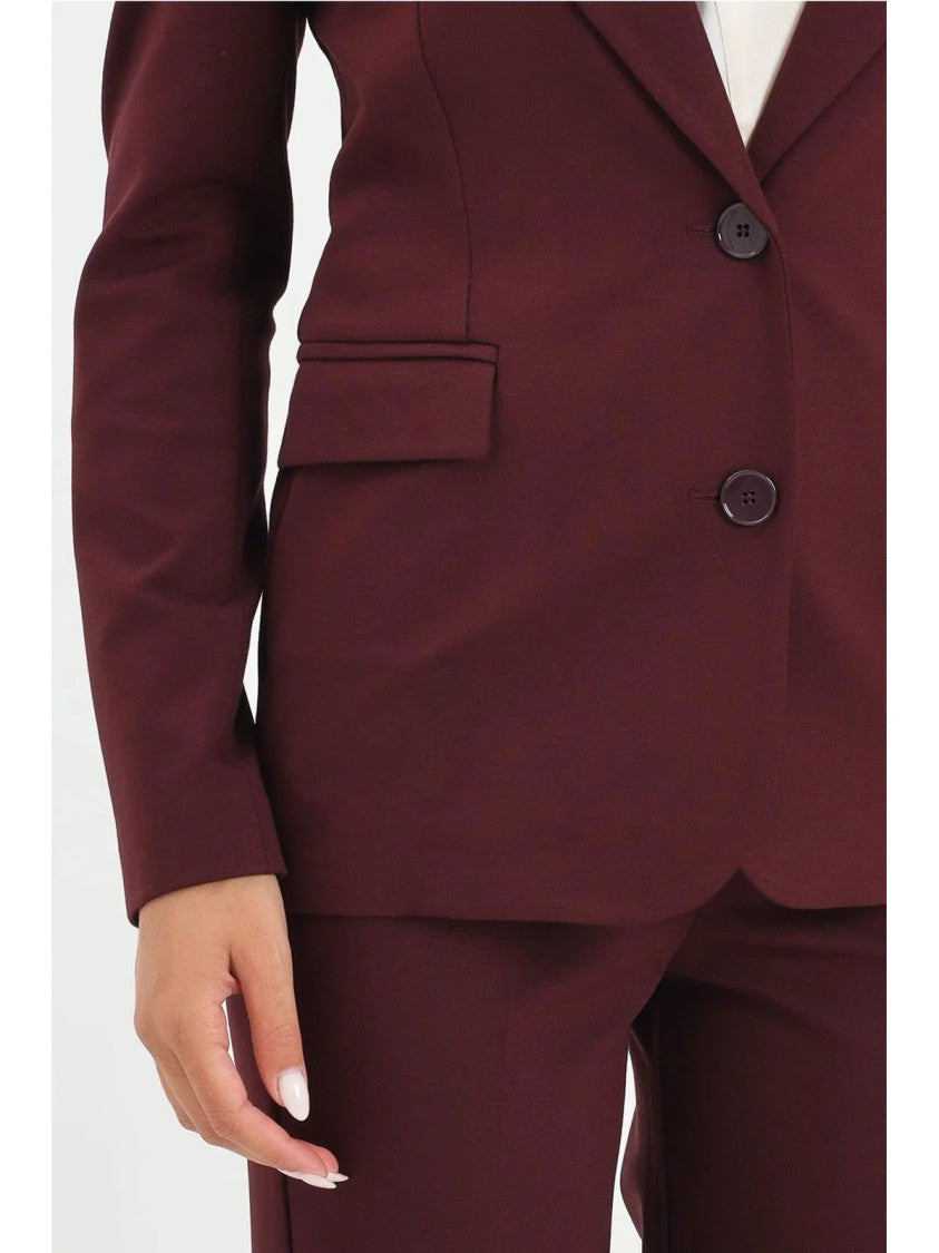 Vicolo Red Viscose-Blend Sweatshirt Blazer