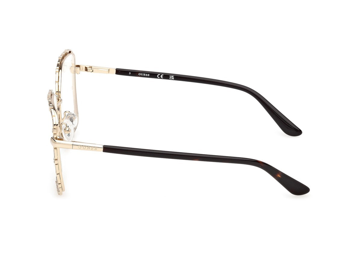 Guess Gold Gu50364 Large Square Metal Eyeglasses