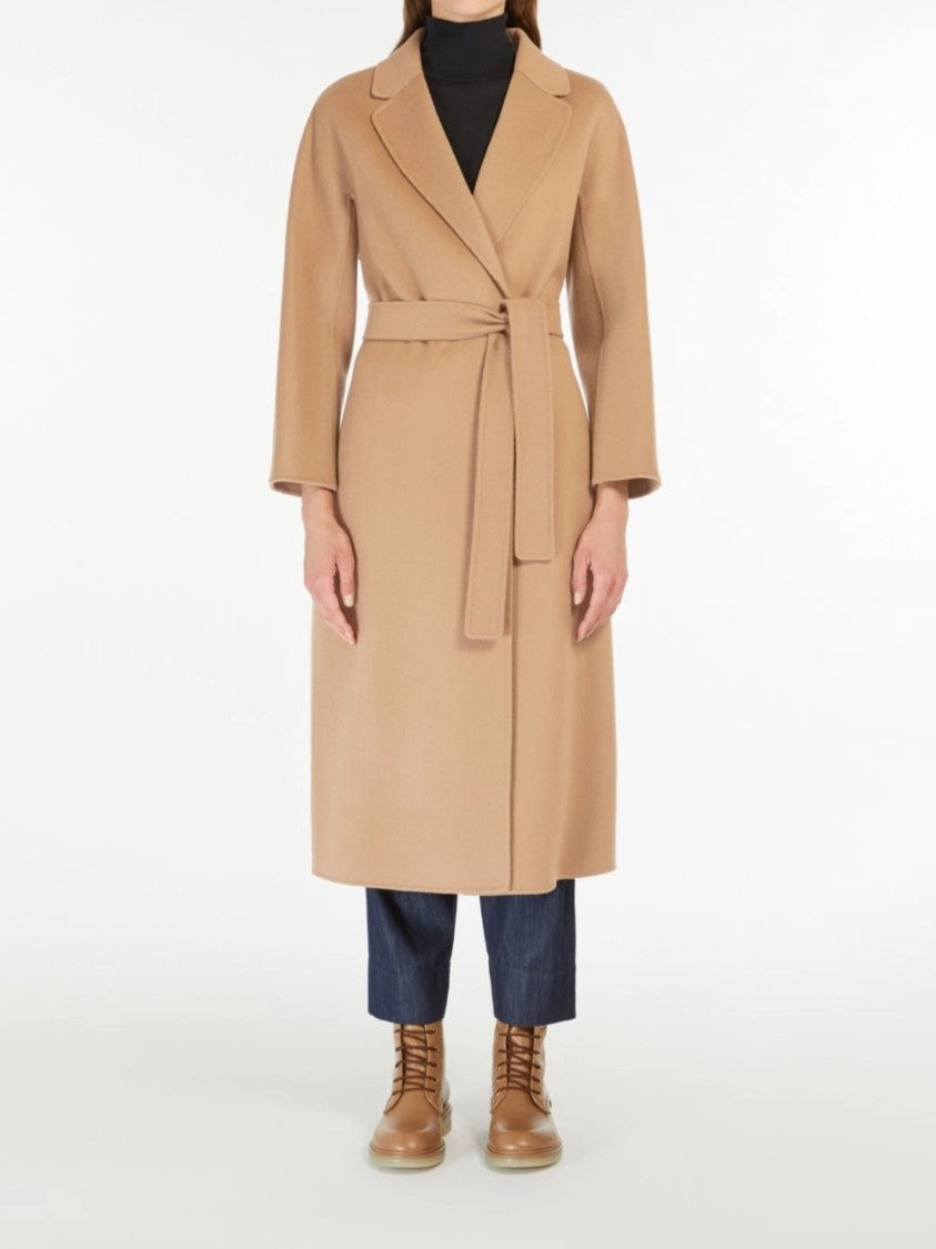 Max Mara Brown Esturia Belted Knee-Length Coat