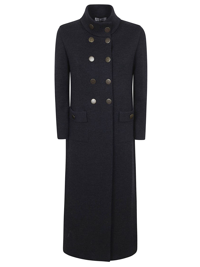 Charlott Double-Breasted Grey Wool Coat