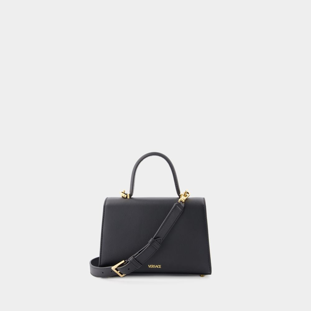 Versace Small Top Handle Bag - Leather - Black