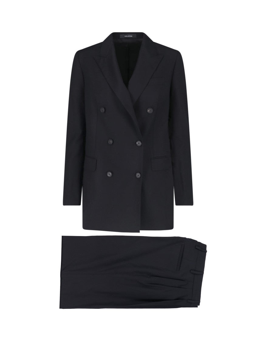 Tagliatore Double-Breasted Tailored Suit Set In Luxurious Wool And Silk