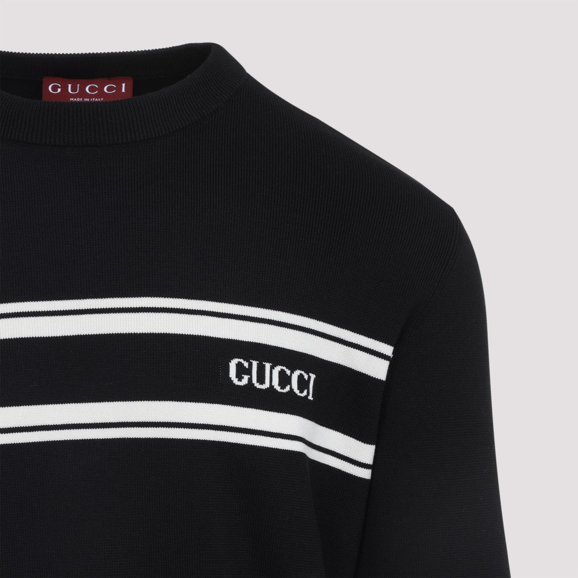 Gucci Crew Neck Black Knit Sweater