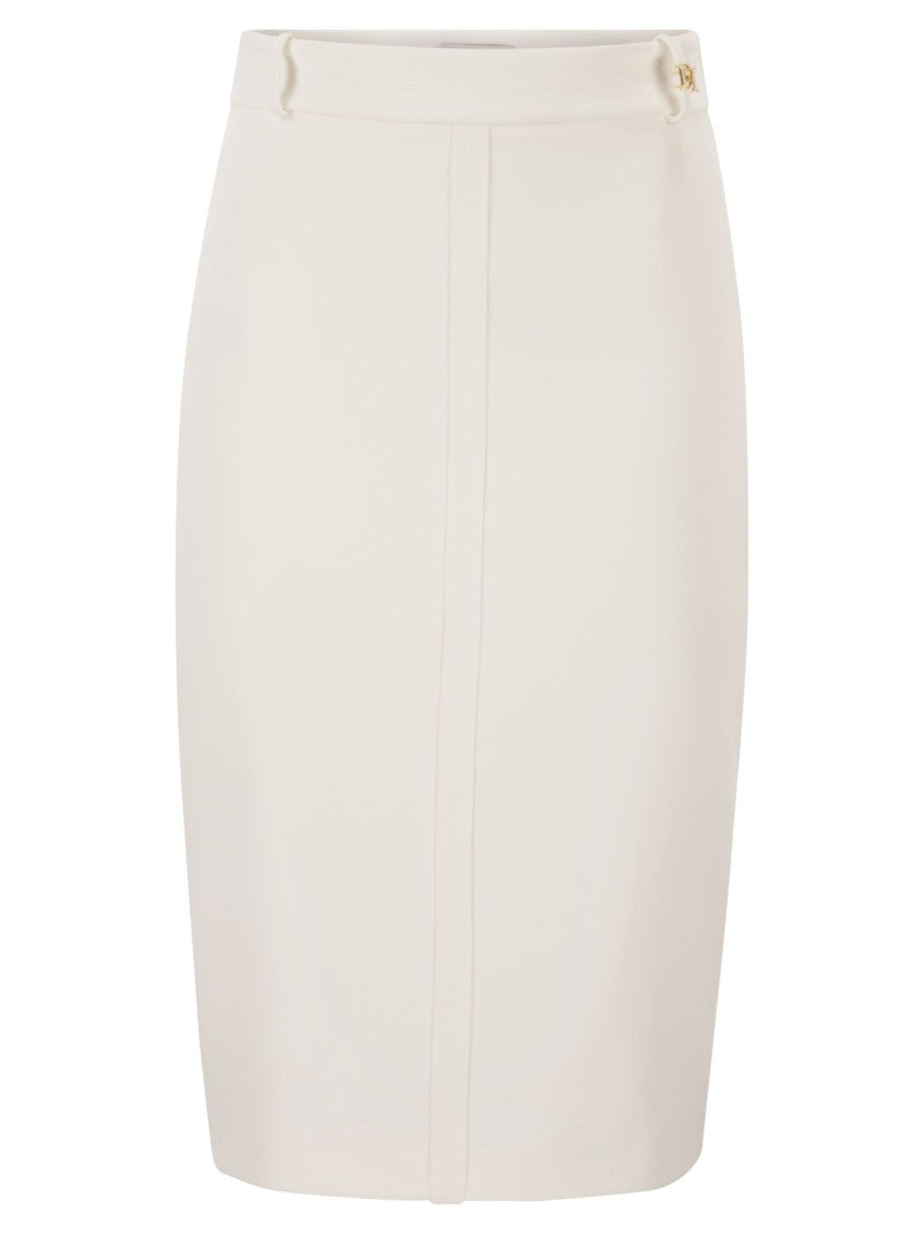 Elisabetta Franchi Lightweight Crêpe Skirt With Raw-Cut Details