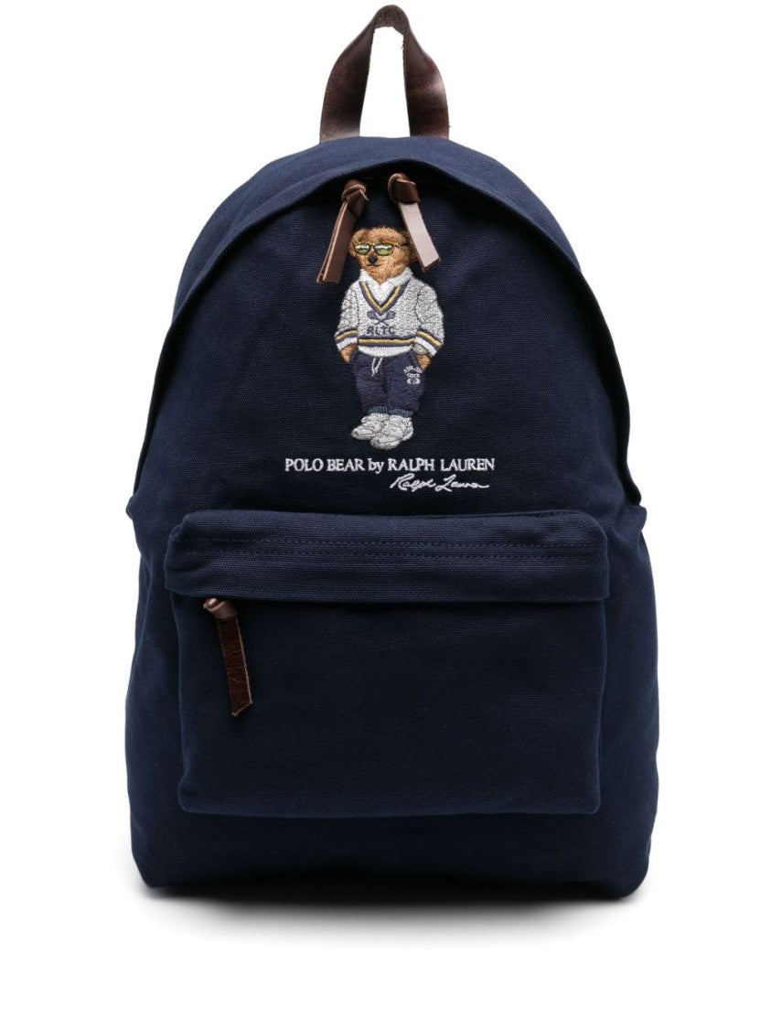 Polo Ralph Lauren Blue Backpack With Embroidered Bear Logo