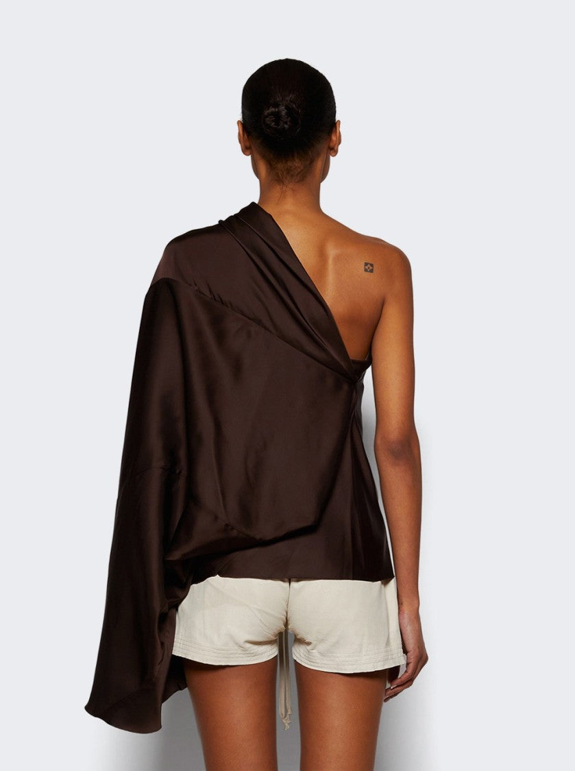 Rick Owens One Sleeve Top Mahogany