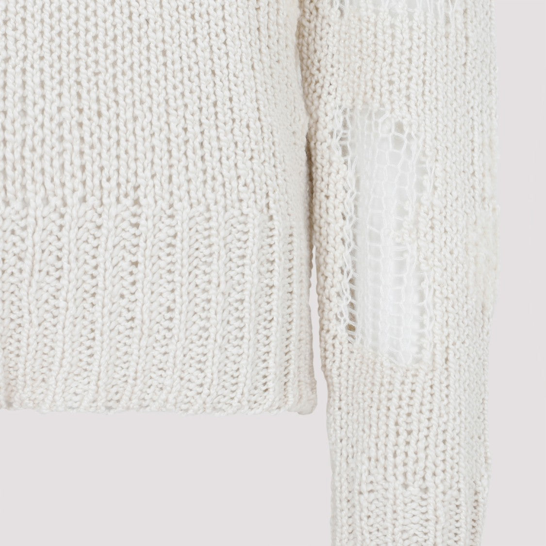Chloé Milk White Wool-Cashmere-Alpaca Blend Sweater