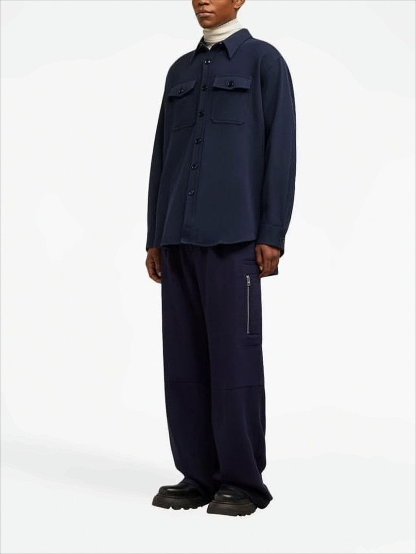 Ami Structured Wool Jacket With Classic Collar