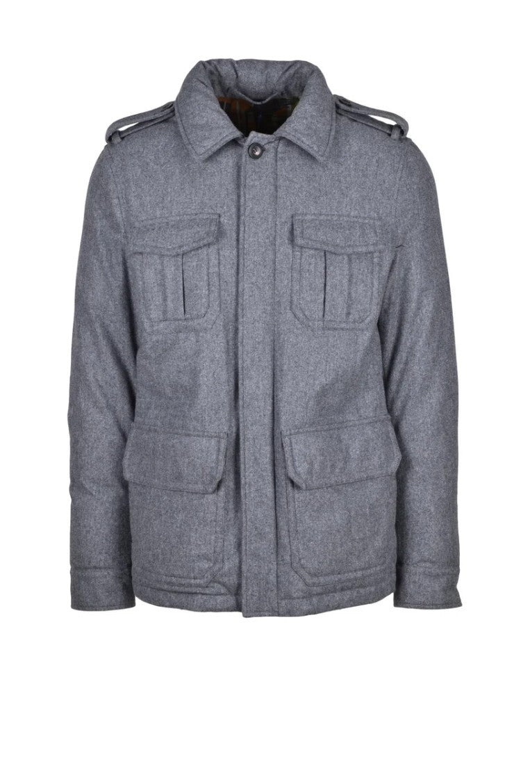 Montedoro Wool Blend Parka With Down - Grey
