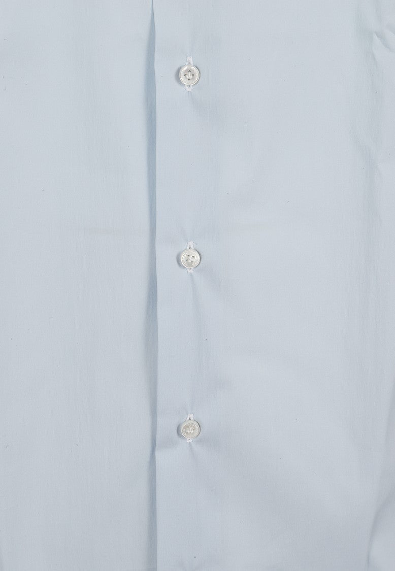 Barba Napoli Light Blue Spread Collar Smooth Cotton Shirt