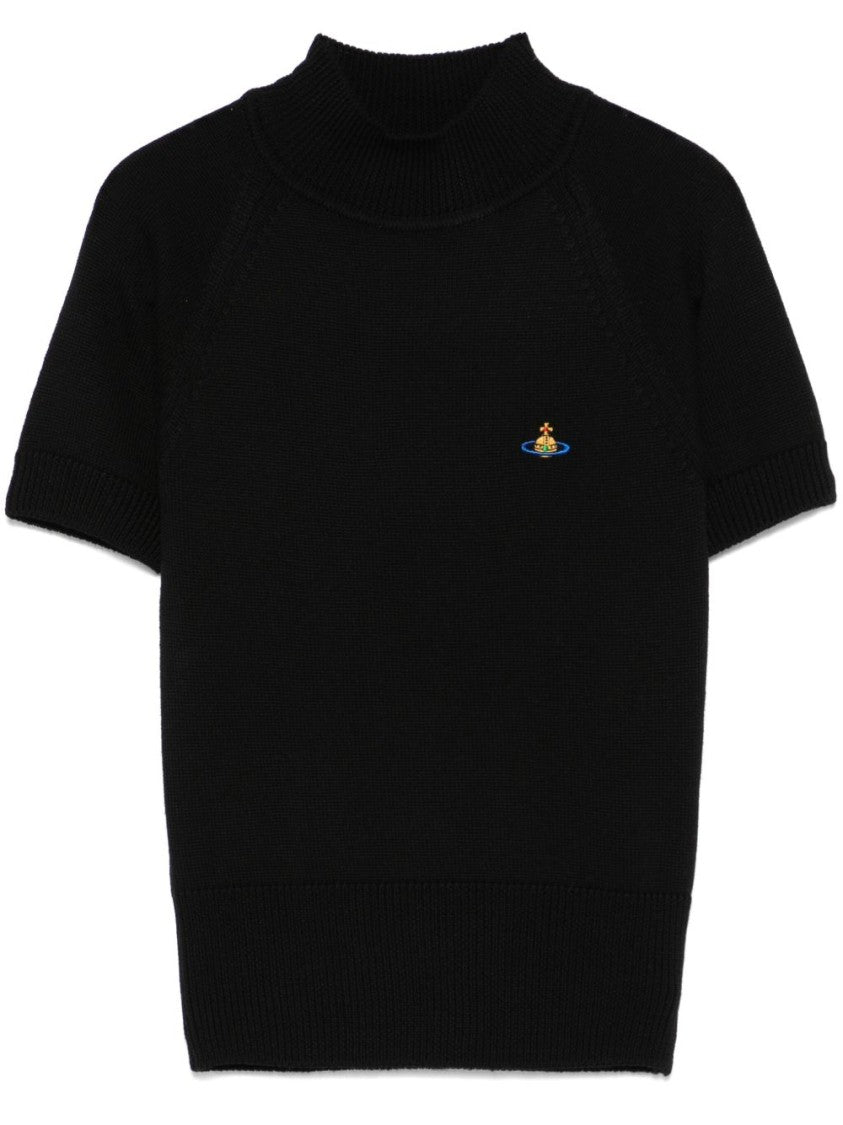 Vivienne Westwood Black Fine Ribbed Knit Top